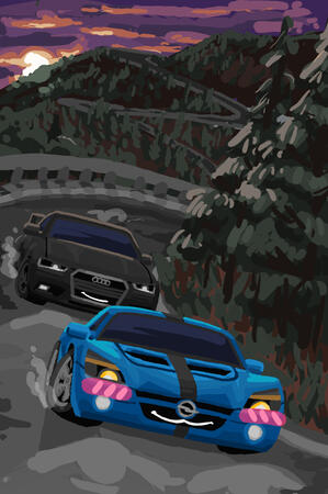 on da mountains (night)